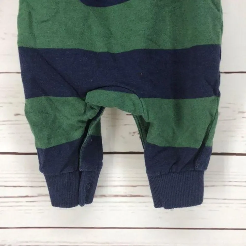 Carter’s Boys Blue‎ & Green Striped footed outfit